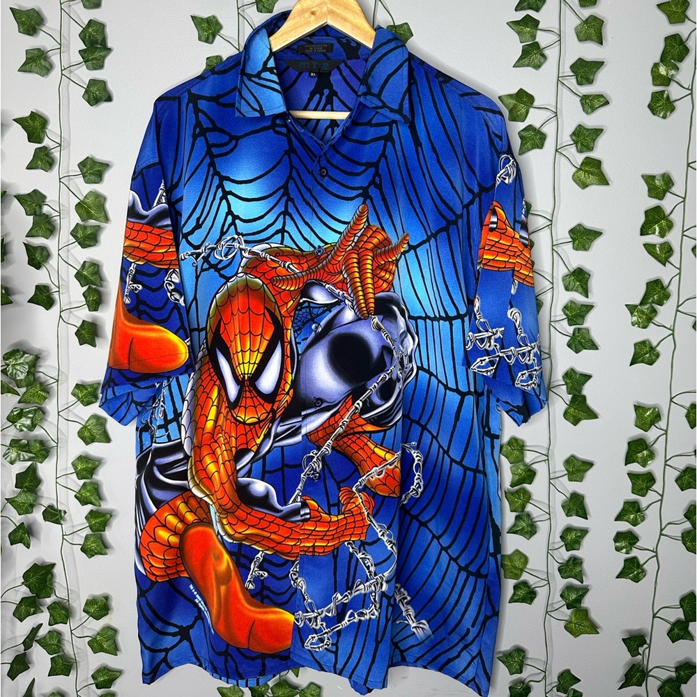 Vintage spiderman button up